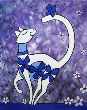 Cat and butterfly painting