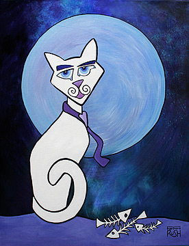 ROmeo white cat painting
