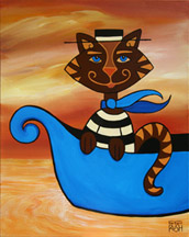 Gondelier Cat Painting