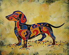 Contemporary Dachshund Painting
