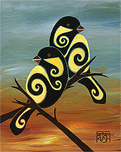 Chickadees Painting