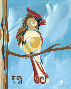 Female Cardinal Painting