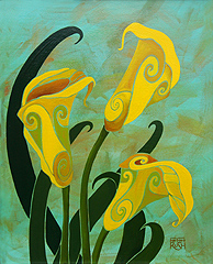 Sophisticated Yellow Calla Lilies