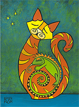 Iguana Love You Cat Painting
