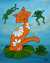 Marmelade Cat Painting