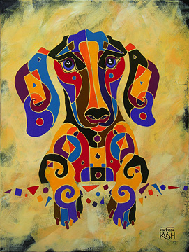 Dachshund Painting by Barbara Rush