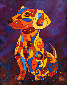 Dachshund SItting Painting