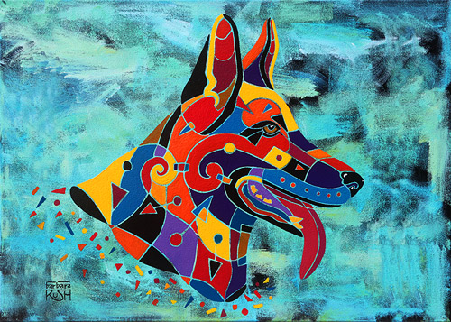 German Shepherd Painting