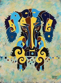 Dog Art Long Haired Dachshund Painting