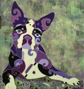 Boston Terrier or French Bull Dog Art