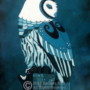 Retrospect in the Moonlight – Snowy Barred Owl