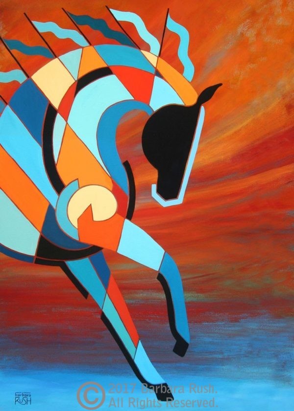 SunDancerIn The West Contemporary Horse Painting BarbaraRush