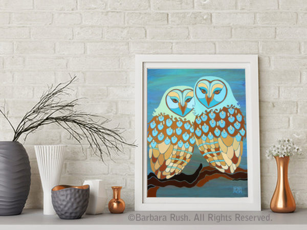 Together at Last Owls in Teal