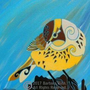 Yellow Bird On Stump BarbaraRush