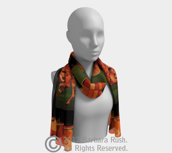 Running with Fire - Chestnut Horse Scarf