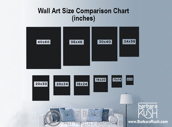 Helpful visual on what the sizes look like compared to a couch:-)