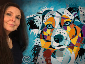 Barbara Rush with an Awesome Aussie Painting