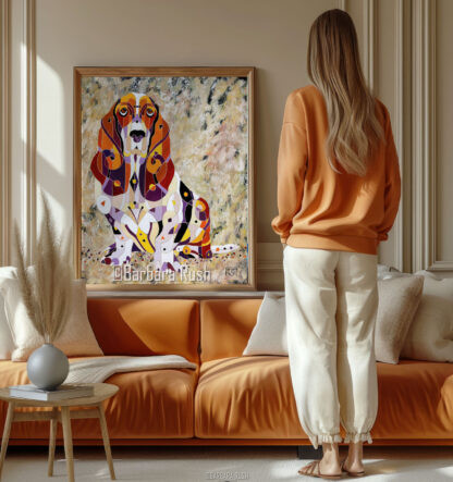 Bassett Hound Dog Art - Modern Contemporary Original Dog Art