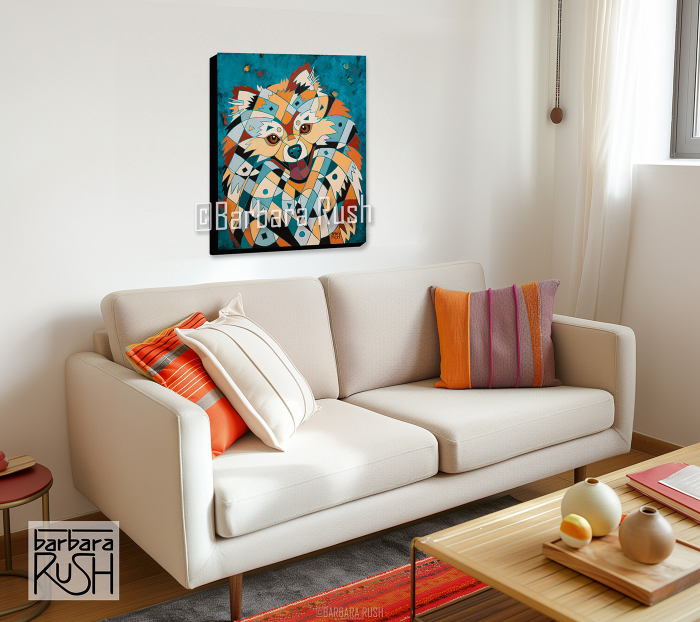 Beautiful Pomeranian Art Over Couch