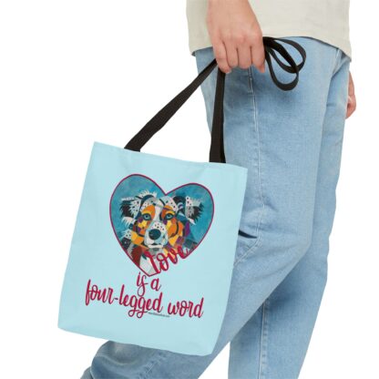 Aussie - Love is a four-legged word Tote Bag - Image 3
