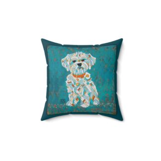 White Maltese Dog Art Pillow, Pet Lover Gift, Home Decor, Dog Mom Decor, Birthday Gift for Dog Owners, Unique Accent Pillow