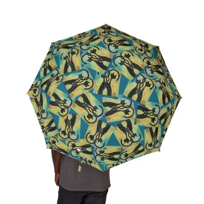 Controlled Chaos Black Cat Art Umbrella, Travel Accessory, Gift for Animal Lovers, Foldable Umbrella, Unique Rain Gear - Image 4