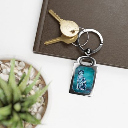 Teal Cat Keyring, Custom Pet Keychain, Memorial Keepsake, Cat Lover Gift, Photo Keepsake - Image 4