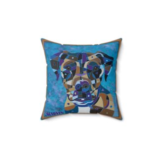 Marvin the Marvelous Dog Art Pillow, Pet Lover Home Decor, Square Throw Cushion, Unique Dog Gifts, Modern Animal Pillows, Vibrant Pet Decorations