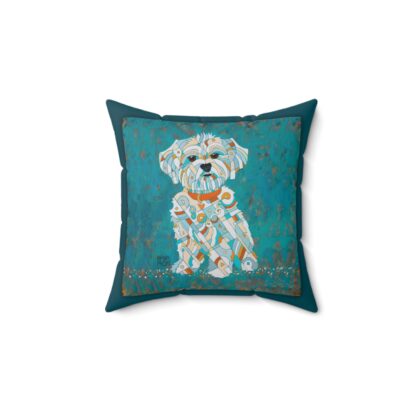 White Maltese Dog Art Pillow, Pet Lover Gift, Home Decor, Dog Mom Decor, Birthday Gift for Dog Owners, Unique Accent Pillow - Image 2