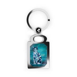 Teal Cat Keyring, Custom Pet Keychain, Memorial Keepsake, Cat Lover Gift, Photo Keepsake
