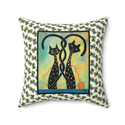 Controlled Chaos Black Cat Art Pillow, Pet Lover Home Decor, Square Throw Cushion, Unique Cat Gifts, Modern Animal Pillows, Vibrant Pet Decorations - Image 8