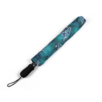 Blue Cat Art Umbrella, Travel Accessory, Gift for Animal Lovers, Foldable Umbrella, Unique Rain Gear - Image 6