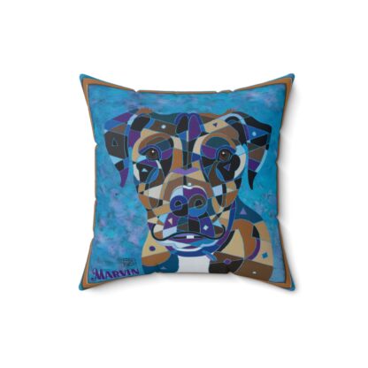 Marvin the Marvelous Dog Art Pillow, Pet Lover Home Decor, Square Throw Cushion, Unique Dog Gifts, Modern Animal Pillows, Vibrant Pet Decorations - Image 4