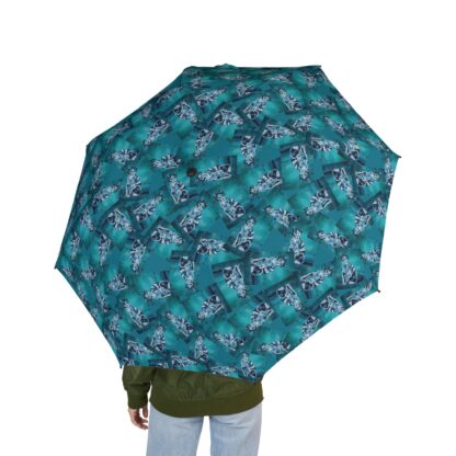 Blue Cat Art Umbrella, Travel Accessory, Gift for Animal Lovers, Foldable Umbrella, Unique Rain Gear - Image 3