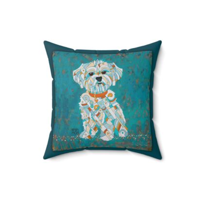 White Maltese Dog Art Pillow, Pet Lover Gift, Home Decor, Dog Mom Decor, Birthday Gift for Dog Owners, Unique Accent Pillow - Image 4