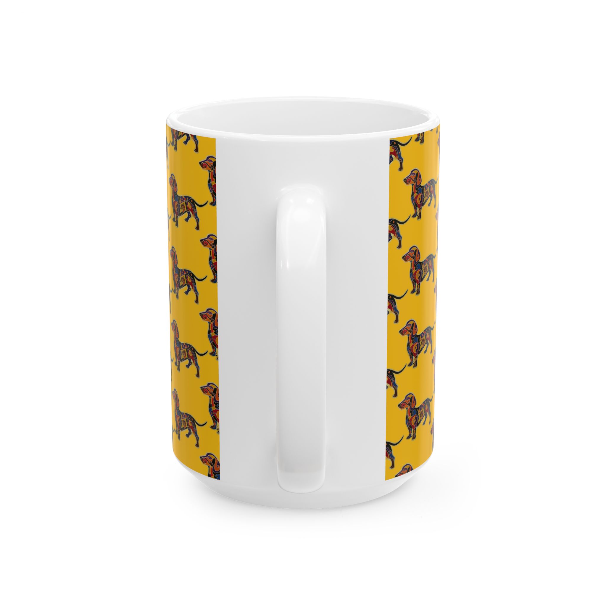 Dachshund Pattern Ceramic Mug — Colorful Wiener Dog Lover Mug (11oz & 15oz) - Image 9