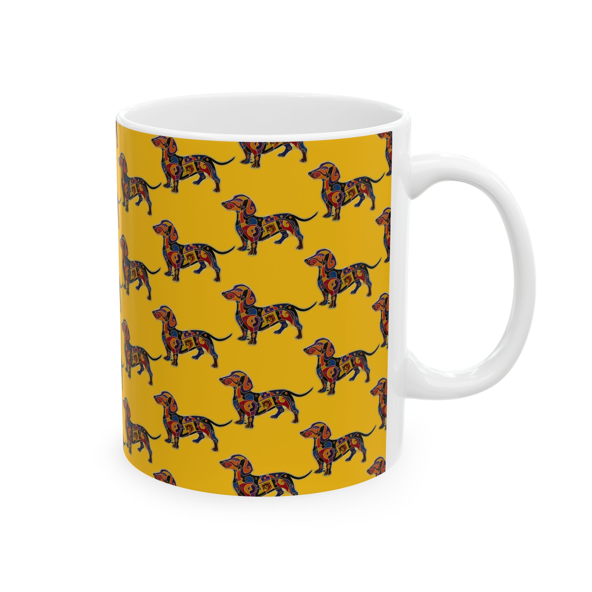 Dachshund Pattern Ceramic Mug — Colorful Wiener Dog Lover Mug (11oz & 15oz) - Image 5