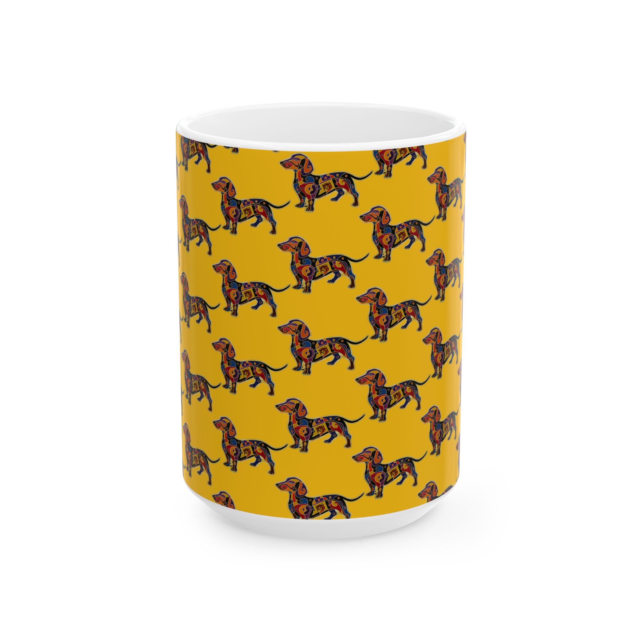 Dachshund Pattern Ceramic Mug — Colorful Wiener Dog Lover Mug (11oz & 15oz) - Image 8