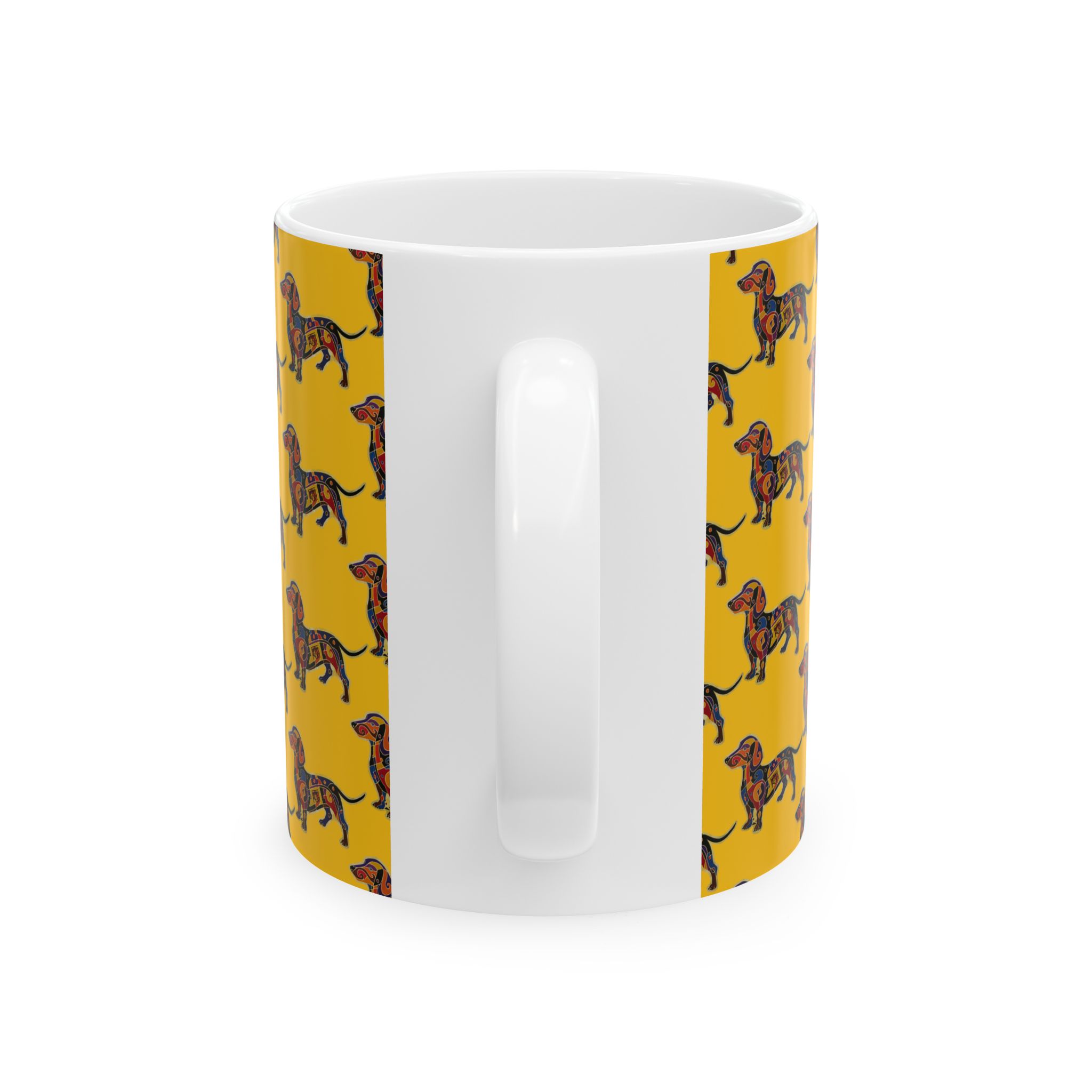 Dachshund Pattern Ceramic Mug — Colorful Wiener Dog Lover Mug (11oz & 15oz) - Image 3